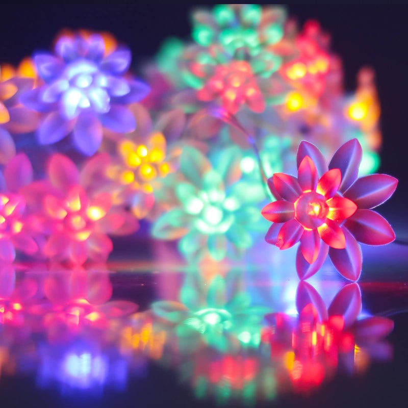echosari LED String Lights 13.2ft 40 LED Lotus Flower Fairy Lights with 8 Modes Timer Indoor String Lights for Bedroom, Party, Wedding, Indoor, Garden DÃ©cor (Multi-Color) - Image 3